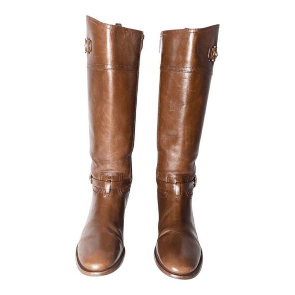 TORY BURCH Nadine Tall Brown Leather Riding Boot Size 8M - Picture 5 of 14